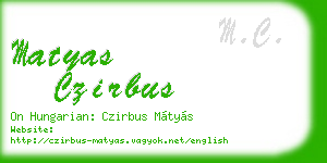 matyas czirbus business card