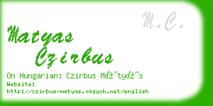 matyas czirbus business card